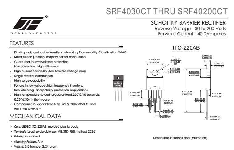 ITO220 Power Rectifier Diode 